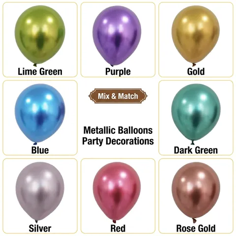 Metallic Latex Balloons Glossy Chrome Round For Wedding Party Decoration New Year Celebration Festival Decor