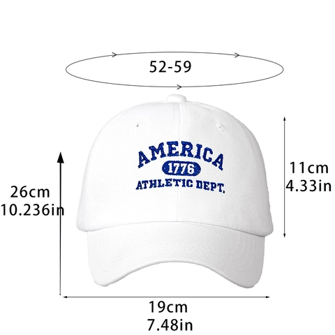 Casquette De Baseball Vintage Coton Brodé America 1776 Athletic Dept Réglable Respirant Chapeau De Sport Unisexe