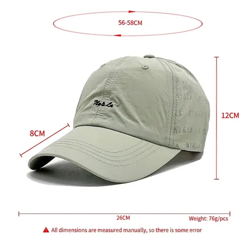Berretto Da Baseball Asciugatura Rapida Nylon Leggero Traspirante Sportivo Lettere Ricamate Cappello Da Sole Per Uomini