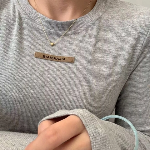 Hart Hanger Ketting 18K Verguld Roestvrij Staal Eenvoudige Gepolijste Gladde Minimalistische Sieraden Cadeau Voor Vrouwen