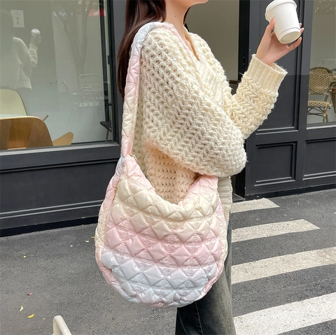 Bolso Bandolera Para Mujer Acolchado Con Degradado Cloud Bag Ligero Moda Informal Bolso De Hombro