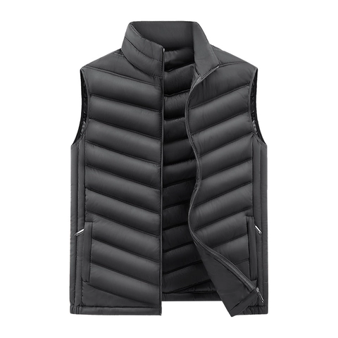 Chaleco Acolchado para Hombre con Cuello Alto Forrado Térmico A Prueba de Viento Chaqueta Sin Mangas para Otoño Invierno Outdoor Casual