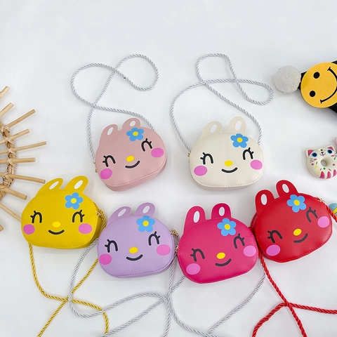 Schattige Kinderen Cartoon Konijn Schoudertas PU Leer Mini Crossbody Tas Voor Meisjes Lief Dier Messenger Bag Met Verstelbare Riem Kleine Portemonnee Dagelijkse Accessoires