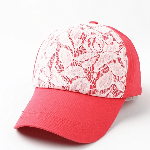 Cappellino Da Baseball Da Donna In Cotone Con Giunzione In Pizzo Floreale Protezione Solare Traspirante Outdoor Casual