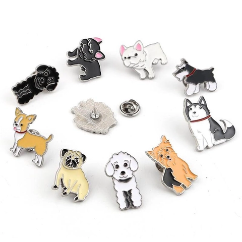 Simpatica Spilla Cane Cartone Animato Pin Smalto Lega Distintivo Animale Gioielli Per Zaino Abbigliamento Bulldog Corgi