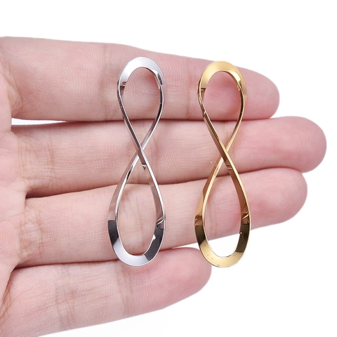 Pendente Infinito Collana Charm Acciaio Inossidabile 304 Placcato Oro 18K Minimalista Lucido Gioielli Geometrici