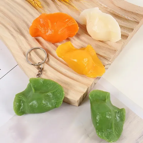Simulation Dumpling Jiaozi Realistic Food Model PVC Artificial Keychain Bag Pendant Food Display Photo Props Lifelike Decor