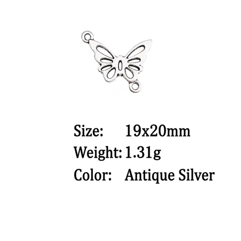 Schmetterling Verbinder Legierung Hohl DIY Schmuckherstellung Zubehör Für Armband Taillenkette Antik Silber Retro Stil
