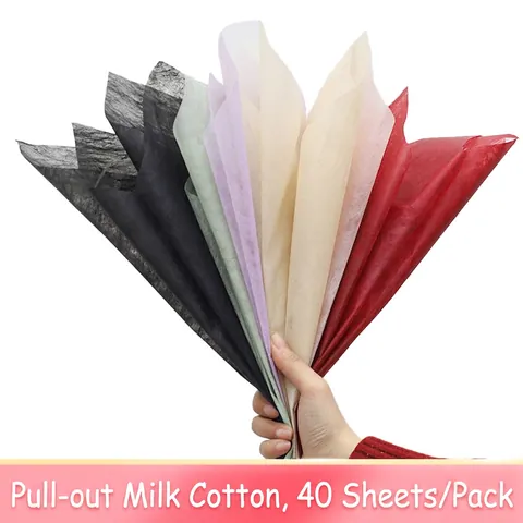 Milk Cotton Flower Wrapping Paper Waterproof Lining Sheets Pull-Out Dispenser Floral Gift Packaging Supplies Korean Style Textured Fiber Wrap