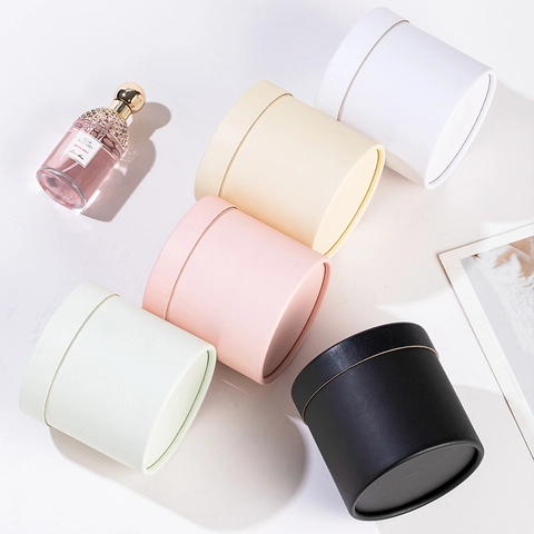 Mini Round Cylindrical Gift Box Cardboard Flower Packaging Bucket With Lid Decorative Storage Container Multi Colors