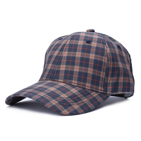 Vintage British Style Plaid Baseball Cap 100% Cotton Adjustable Sun Hat For Men Women Casual Outdoor Fashion Trucker Hat