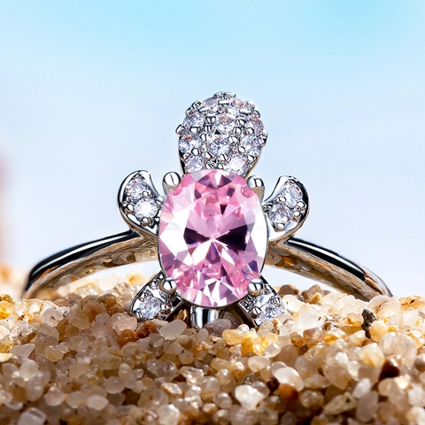 Schildkröte Ring Ovaler Edelstein Meerestier Design Mode Kupfer Schmuck Für Damen Und Herren Nautisches Accessoire
