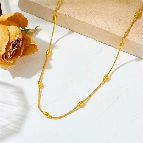 Gouden Roestvrijstalen Ketting Minimalistische Gelaagde Ketting Sieraden Voor Dames Elegant