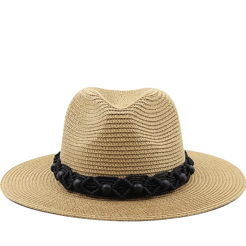 Panama Fedora Strohhut Sommer Strand Sonnenschutz Gewebtes Perlenband Vintage Böhmisch Breite Krempe Für Herren Damen