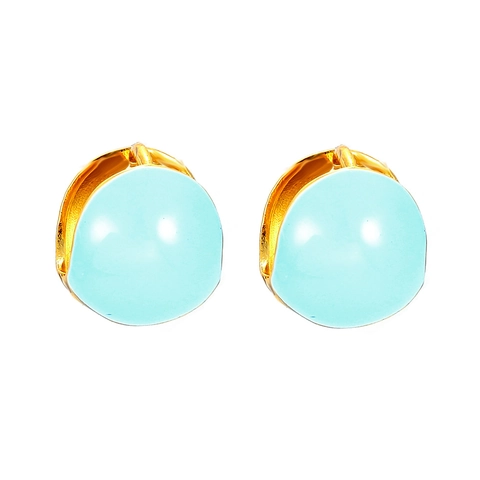 Bunte Emaille Kuppel Ohrring Kupfer Vergoldet Runde Huggie Creolen Minimalistischer Bohemian Stil Schmuck Für Damen