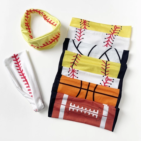 Elastic Sports Headband Sweat Absorbing Fabric Hair Band For Running Basketball Baseball Printed Unisex Non Slip