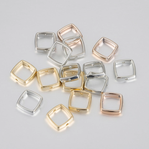 Cuentas Espaciadoras Cuadradas Huecas Conectores De Joyas De Plástico CCB Para Hacer Pulseras Y Collares DIY
