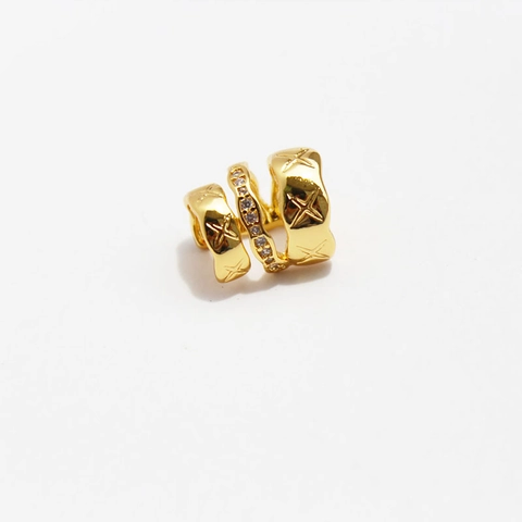 Triple Layer Ear Cuff Copper Micro Pave Zircon Star Pattern Non Pierced Ear Clip Jewelry For Women Elegant