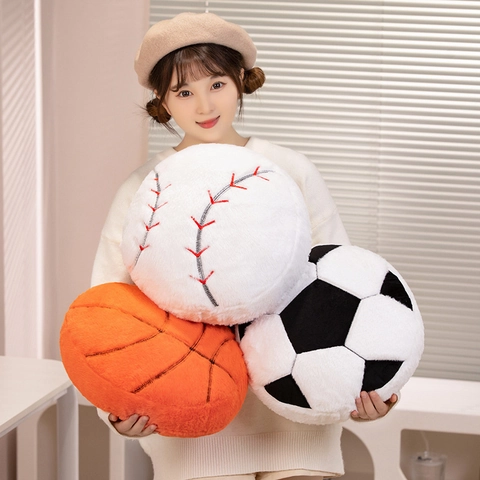 Sports Ball Plush Pillow Soft Soccer Basketball Football Tennis Shape Rabbit Plush Stuffed Cushion Home Decor Kids Toy