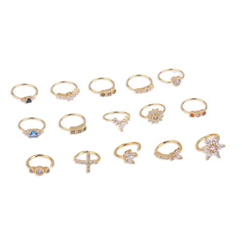 Cerchietti Per Il Naso Placcati Oro 18K Rame Zirconia Cubica Cuore Fiore Stella Croce Micro Pavé Gioielli Per Piercing Da Donna