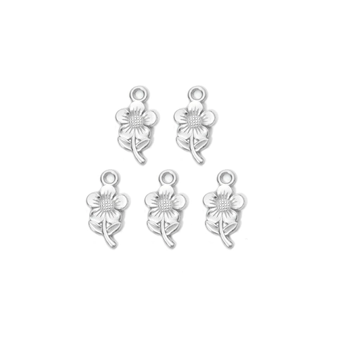 304 Stainless Steel DIY Charms Pendants For Jewelry Making Butterfly Flower Leaf Lucky Cat Shapes Silver Color