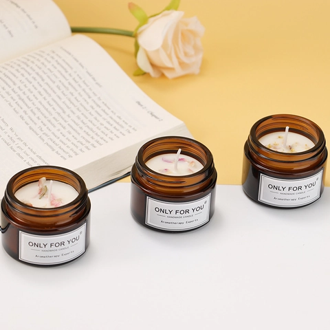 Scented Candle Handmade Soy Wax Aromatherapy Dried Flower Glass Jar Home Decor Birthday Wedding Gift Relaxation Natural