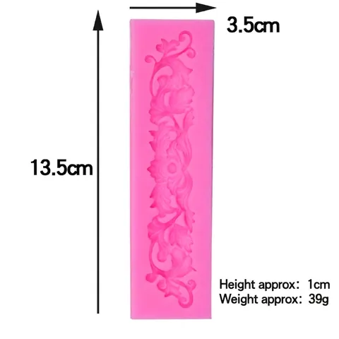 Silicone Cake Border Mold Retro Embossed Floral Vine Fondant Lace Pattern For DIY Baking Chocolate Clay Soap Decoration