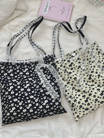 Borsa Tote In Tela Floreale Pizzo Patchwork Fiocco Borsa A Tracolla Cottagecore Stile Francese Dolce Cinghie Margherita