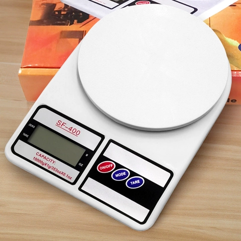 SF-400 Digitale Küchenwaage Hochpräzise Elektronische Lebensmittelwaage Zum Kochen Backen Kunststoff Haushaltswaage Weiß