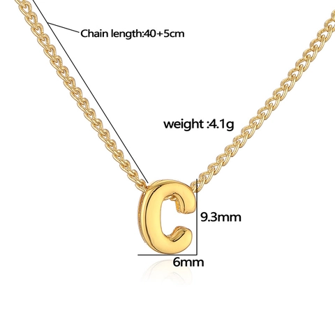 Fashion Copper Gold Plated 3D Bubble Letter Pendant Necklace For Women Trendy Initial Name O-Chain Choker Jewelry Gift