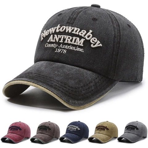 Gorra De Béisbol De Algodón Lavado Vintage Sombrero De Sol Distressed Con Bordado Hebilla Ajustable Casual Exterior Hombres Mujeres