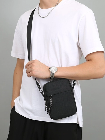 Men Small Crossbody Bag Oxford Cloth Waterproof Shoulder Messenger Bag Urban Casual Fashion Solid Color For Daily Use