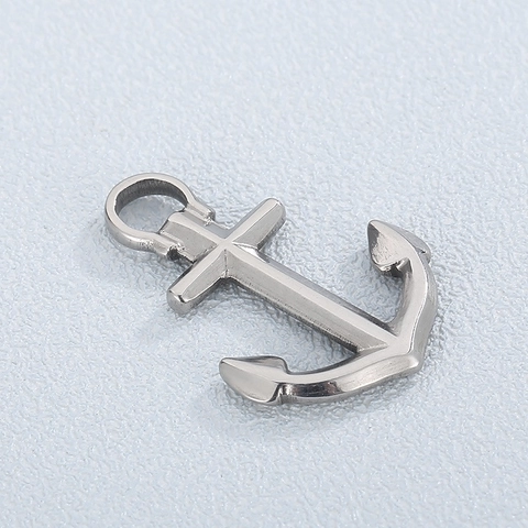 Ciondolo Ancora Nautica Acciaio Inossidabile Charme Stile Marinaio Per Creazione Gioielli Fai Da Te Tono Argento