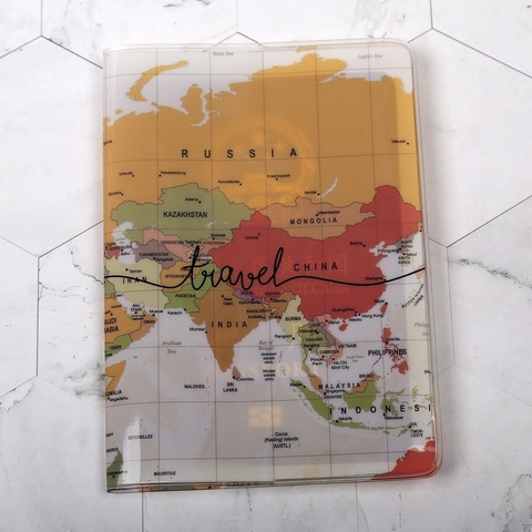 Porta Passaporto Stampa Mappa Del Mondo PVC Impermeabile Custodia Protettiva Documenti Viaggio Vintage