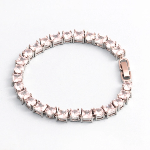 Iced Out Tennis Bracelet Silver Plated Round And Square Zircon Full Wrap Hip Hop Jewelry For Men And Women Sparkly Accessory