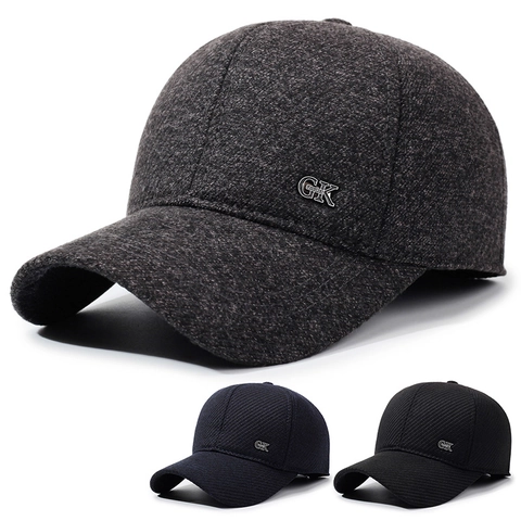 Gorra De Béisbol De Invierno Con Orejeras Cálida Lana Algodón Resistente Al Viento Deportes Al Aire Libre Hombre