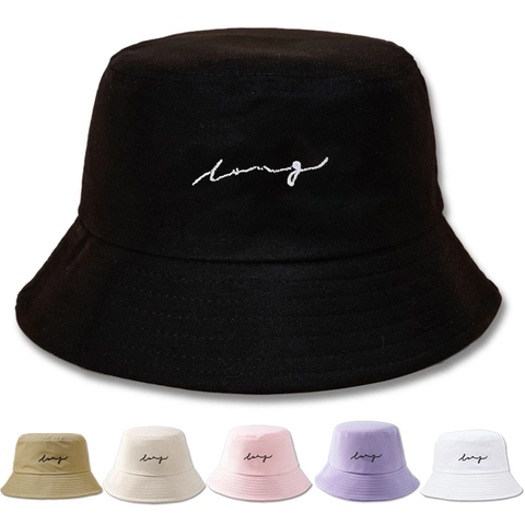 Cappello A Secchiello In Tela Di Cotone Con Ricamo Protezione Solare Viaggi All'aperto Moda Cappello Da Pescatore Per Donne Uomini