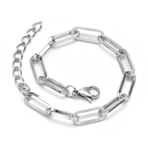 Collana E Bracciale A Catena Graffetta Acciaio Inossidabile Gioielli Di Moda Hip Hop Geometrici Per Donna E Uomo