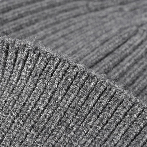 Ribbed Knit Beanie Hat Soft Core Spun Yarn Warm Winter Skull Cap Solid Color Folded Cuff For Men Women