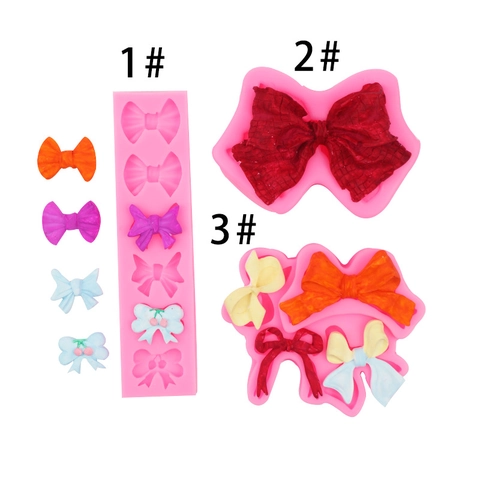 Bowknot Silicone Fondant Cake Mold For DIY Polymer Clay Handmade Soap Chocolate Dessert Craft Tools 3D Textured Design