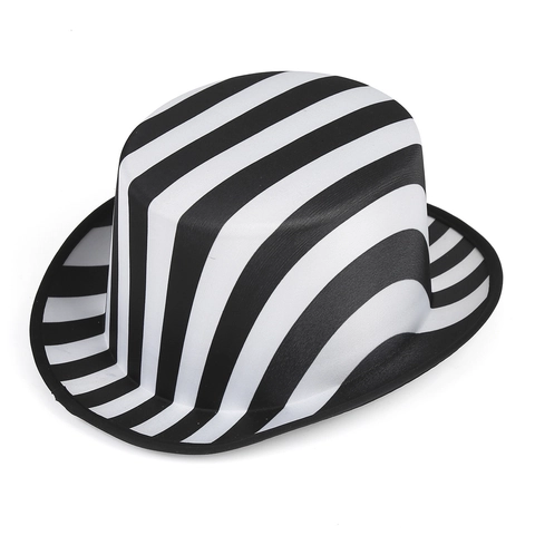Fashion Rainbow Zebra Striped Fedora Top Hat For Adults Breathable Polyester Costume Magic Hat For Cosplay Stage Performance Party Ball