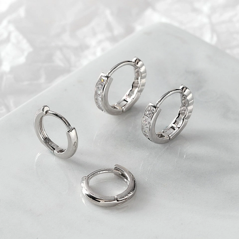 Geometrische Runde Creolen Kupfer Mit Zirkonia Und Stahlstecker Einfache Minimalistische Mode Für Frauen