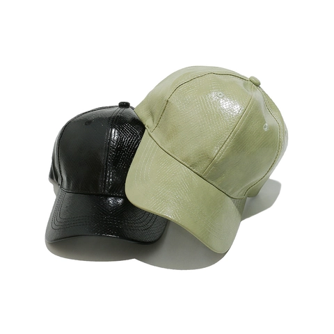 Gorra De Béisbol De Cuero PU Patrón De Serpiente Protección Solar Chic Accesorios De Moda Unisex
