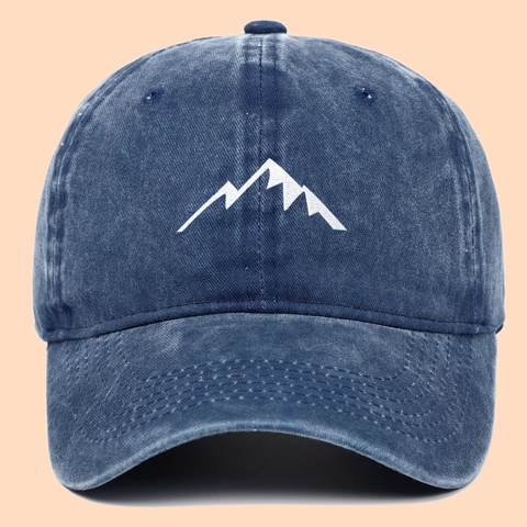 Gorra De Béisbol De Algodón Lavado Bordado De Montaña Vintage Ajustable Casual Sombrero De Sol Exterior Unisex