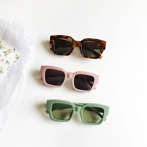 Gafas De Sol Cuadradas Vintage Protección UV400 Retro Moda PC Resina Sombras Al Aire Libre Para Hombres Y Mujeres