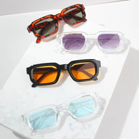 Rectangular Sunglasses Retro Square PC Frame AC Lens UV Protection Punk Hip Hop Streetwear Unisex Fashion Eyewear