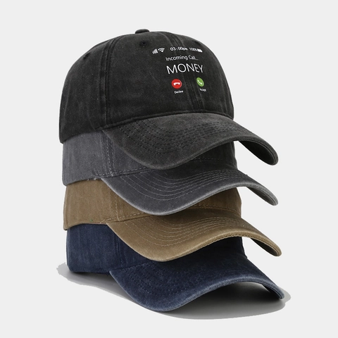 Casquette De Baseball En Coton Lavé Motif Créatif Appel Entrant Argent Jésus Rétro Délavé Chapeau Soleil Hommes Femmes