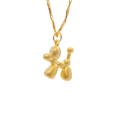 Collana Con Ciondolo Cane Palloncino in Argento Sterling S925 per Donna Minimalista Placcata in Oro Gioielli Cucciolo Animale