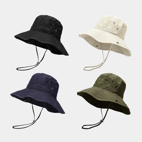 Sombrero De Pesca De Ala Ancha De Secado Rápido Protección UV Con Cuerda Ajustable A Prueba De Viento Para Pesca Unisex