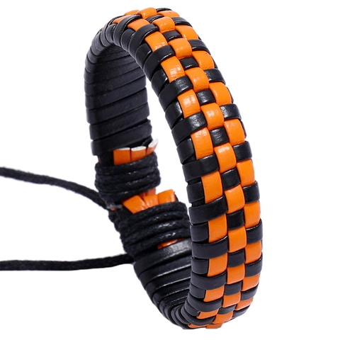 Bracciale In Pelle Intrecciata Coulisse Regolabile Cinturino In Corda PU Colorato Stile Punk Vintage Per Uomini Donne